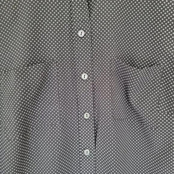 Apt 9 Long Sleeve Button Down Pin Dot Blouse Black White Womens Size M Polyester - Picture 3 of 11